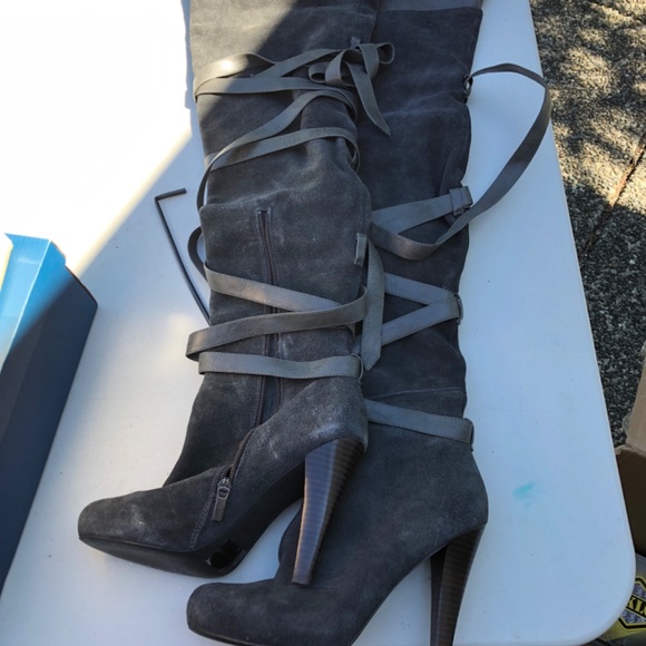 Thigh High Leather and Suede Over the knee boots SZ 9 - Picture 1 of 4